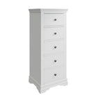 Eden 5 Drawer Wellington - White - BedHut
