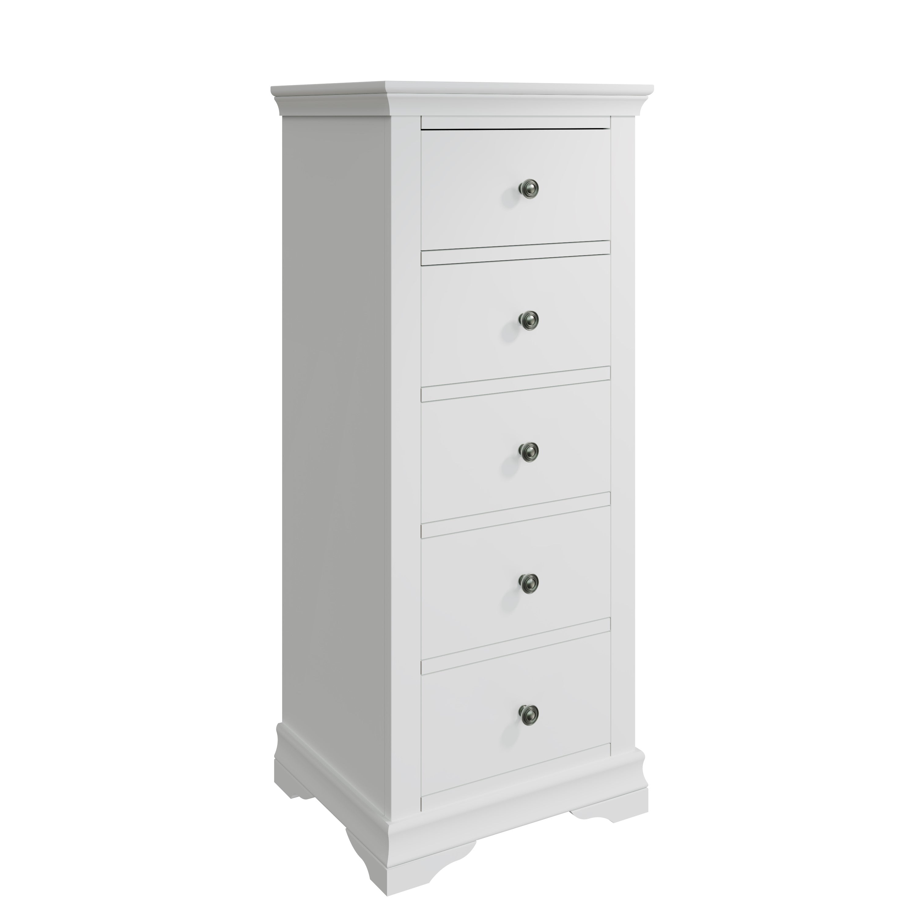 Eden 5 Drawer Wellington - White - BedHut