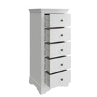 Eden 5 Drawer Wellington - White - BedHut