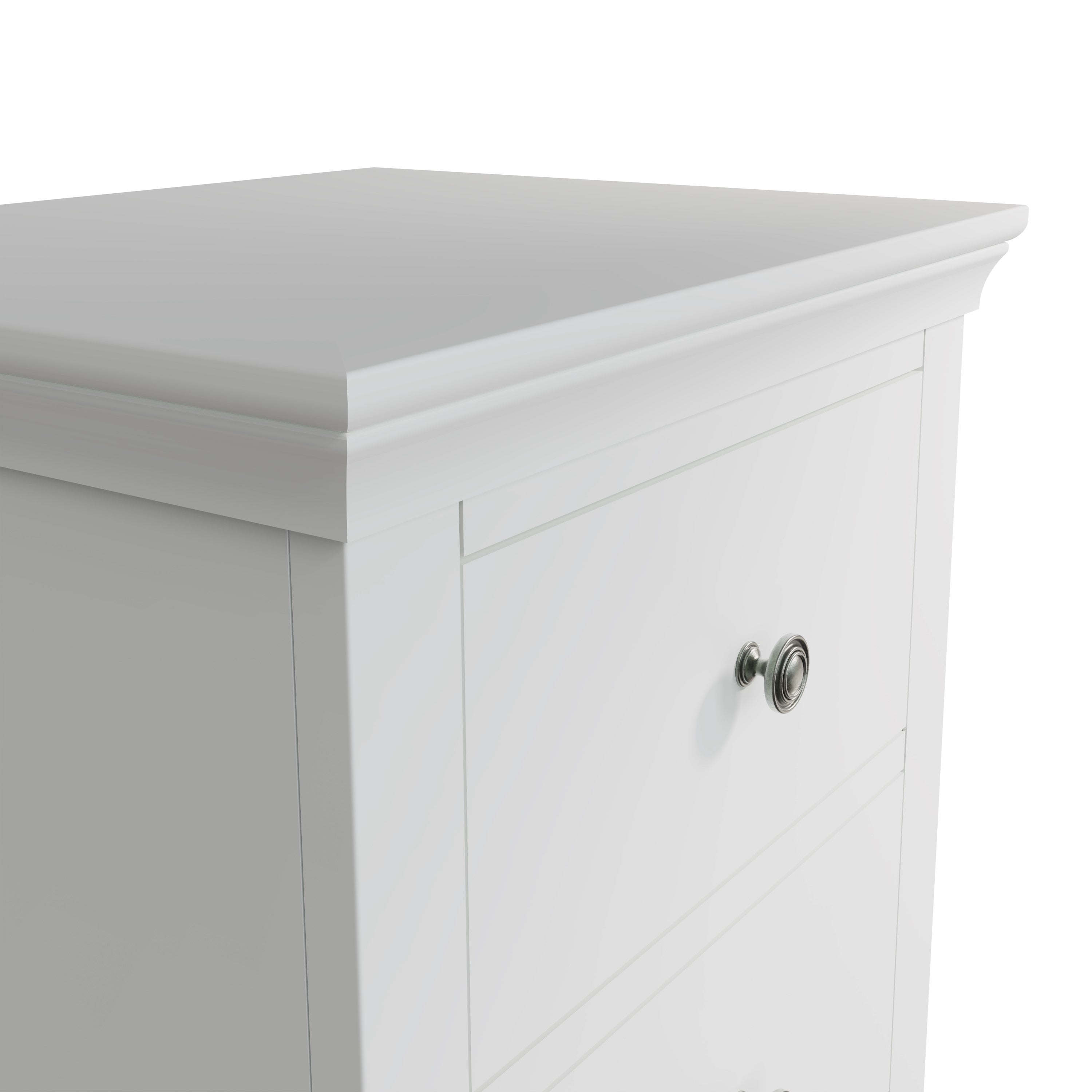Eden 5 Drawer Wellington - White - BedHut
