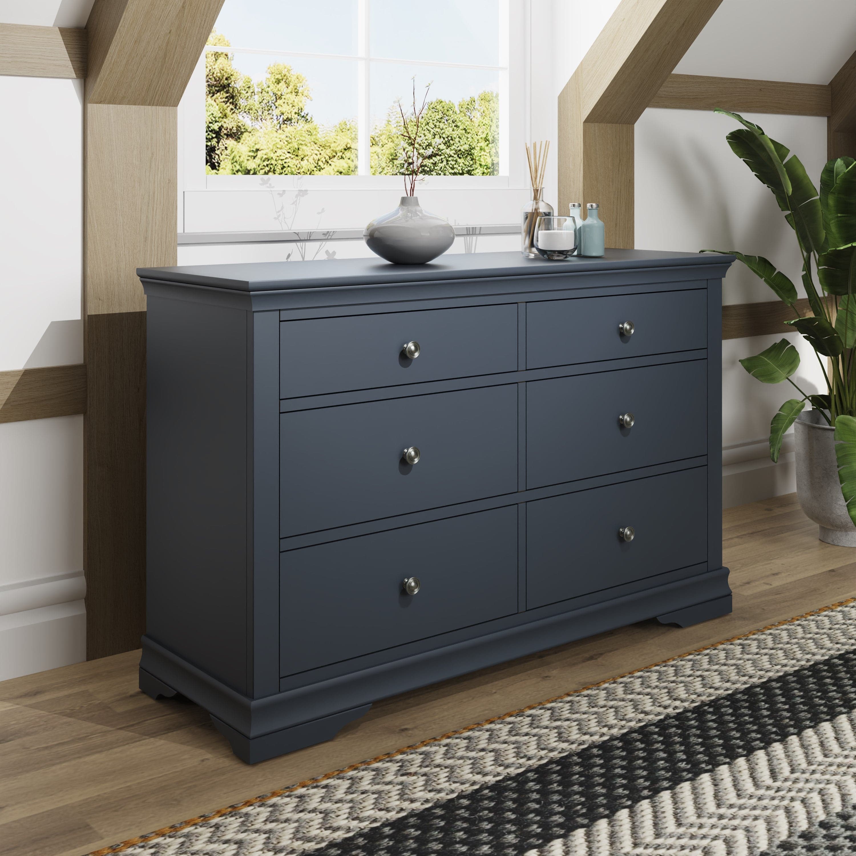 Eden 6 Drawer Chest - Midnight Grey - BedHut