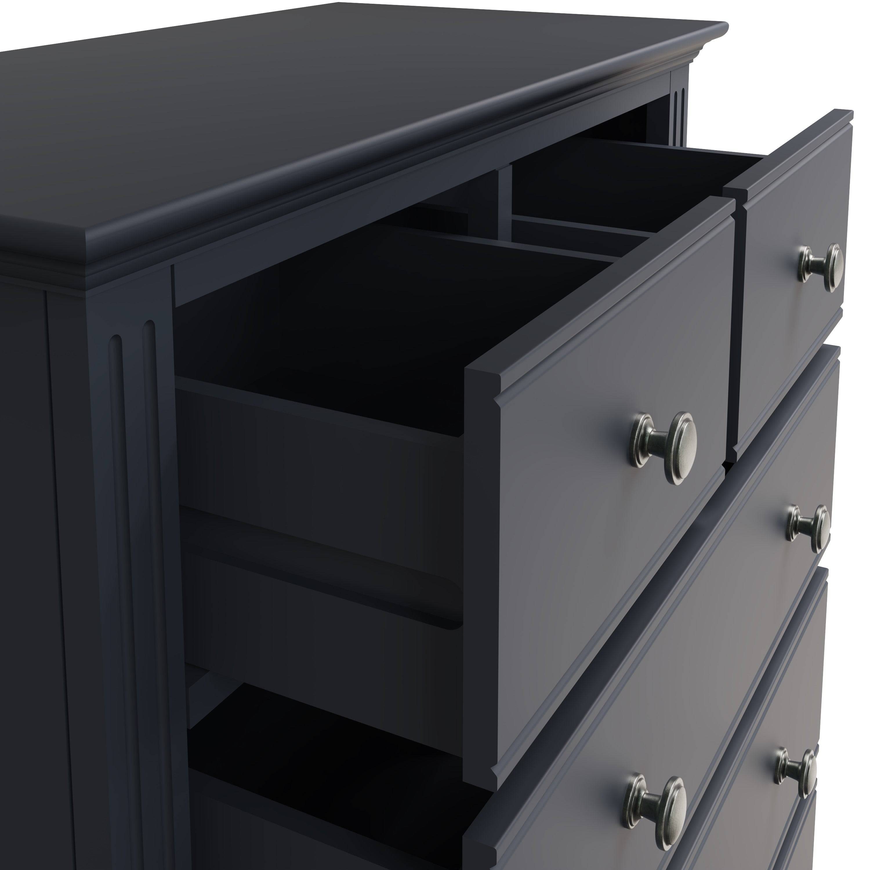 Starlight 2 Over 3 Chest of Drawers - Midnight Grey - BedHut