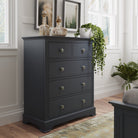Starlight 2 Over 3 Chest of Drawers - Midnight Grey - BedHut