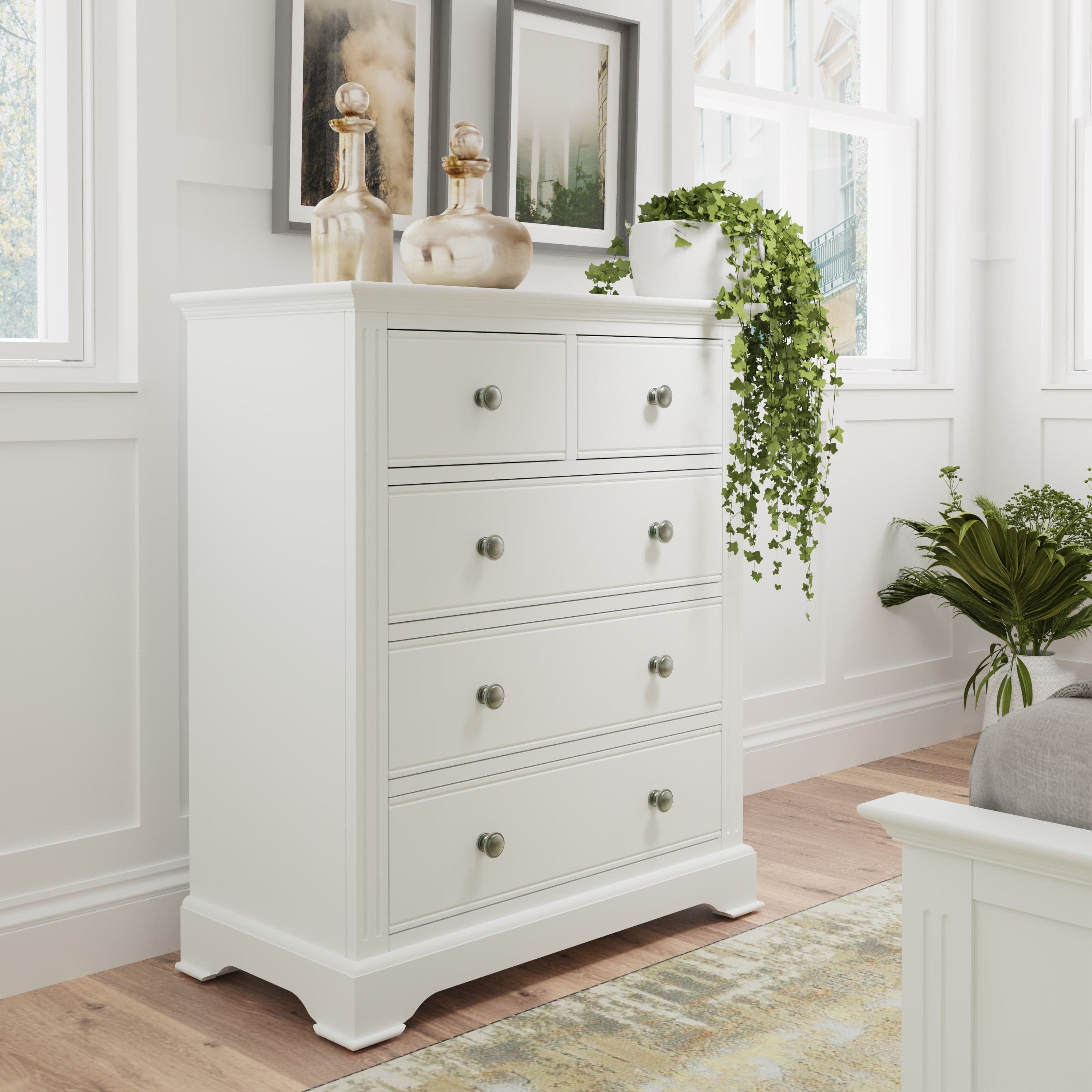 Starlight 2 Over 3 Chest of Drawers - White - BedHut