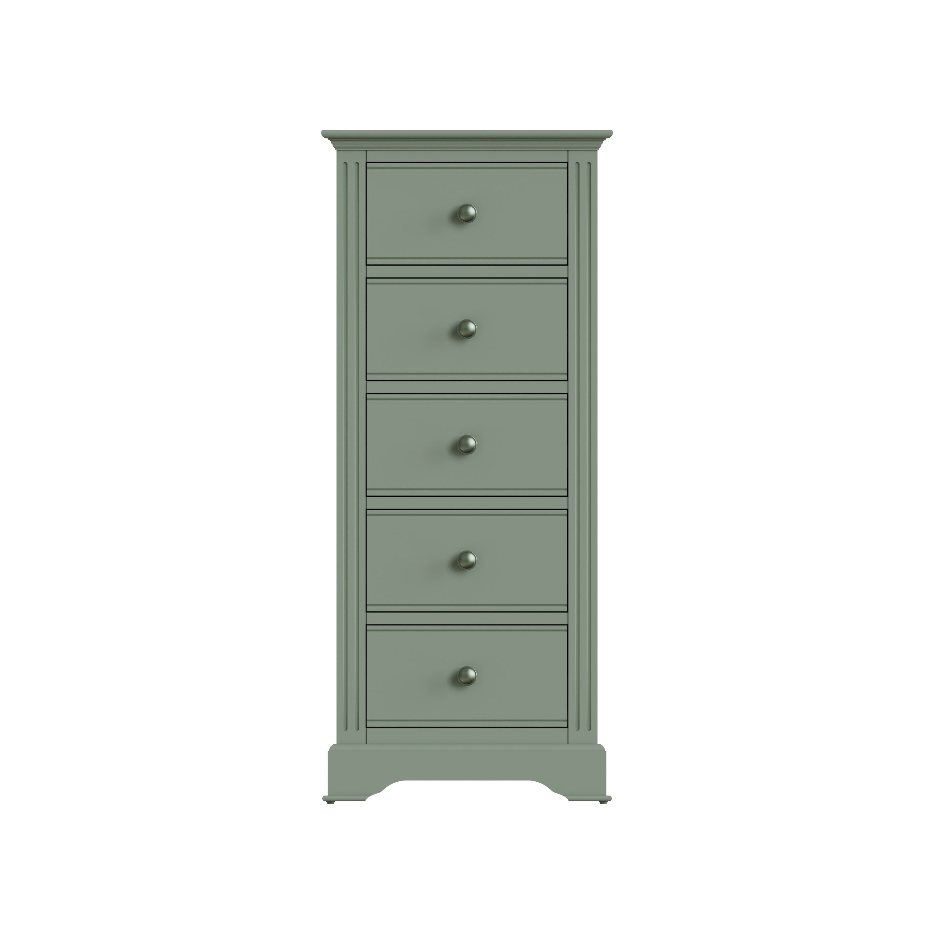 Starlight 5 Drawer Narrow Chest - Cactus Green - BedHut