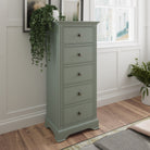 Starlight 5 Drawer Narrow Chest - Cactus Green - BedHut