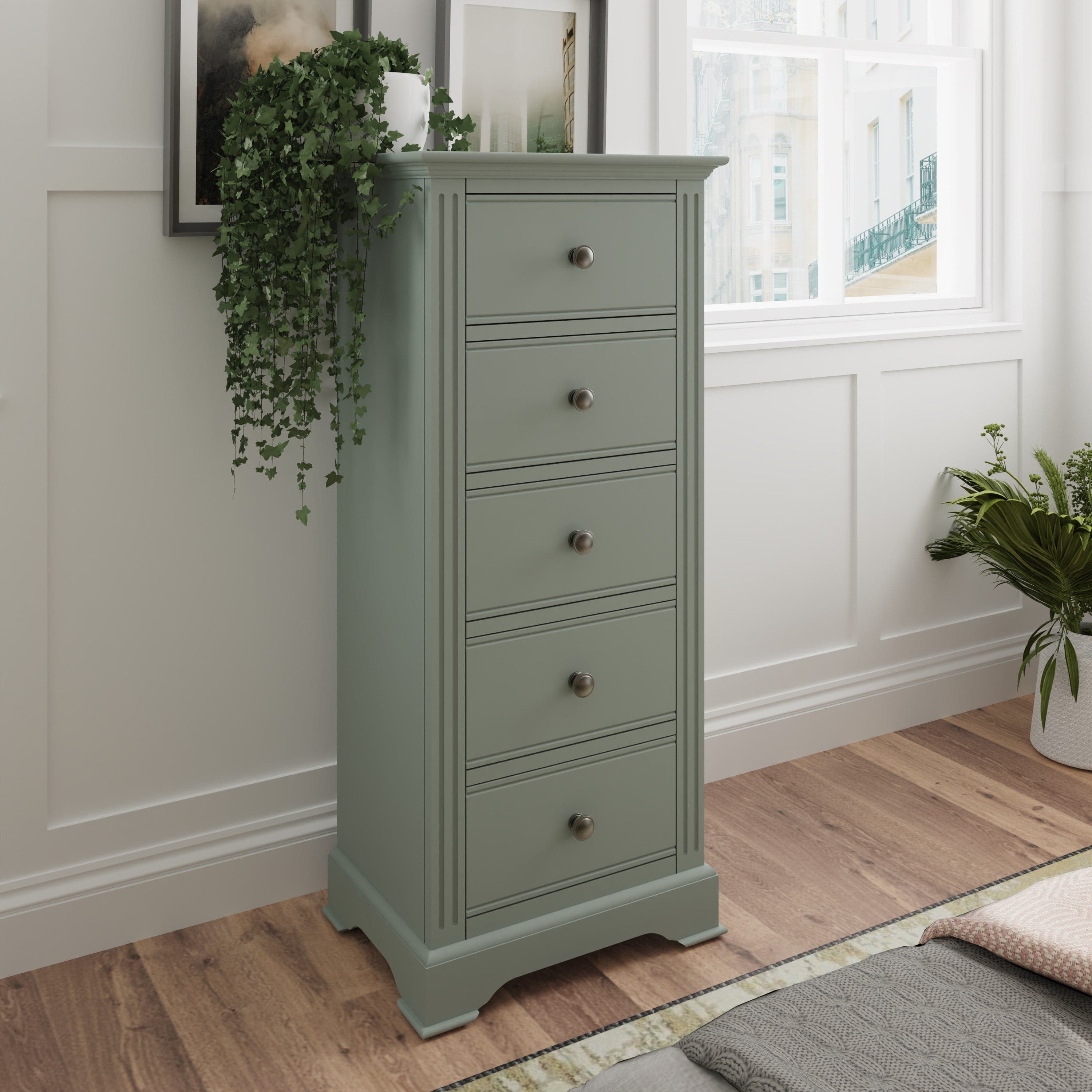 Starlight 5 Drawer Narrow Chest - Cactus Green - BedHut