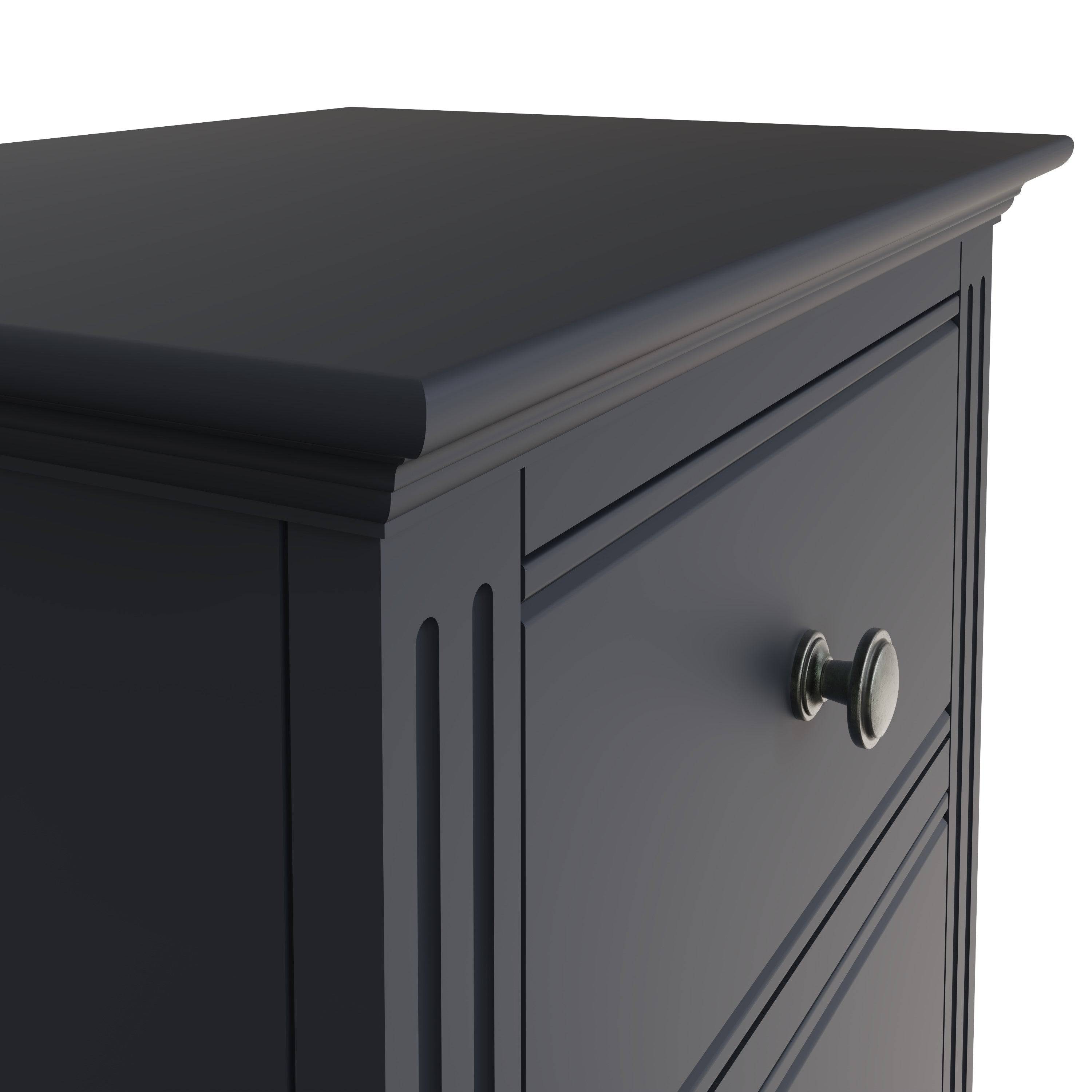 Starlight 5 Drawer Narrow Chest - Midnight Grey - BedHut