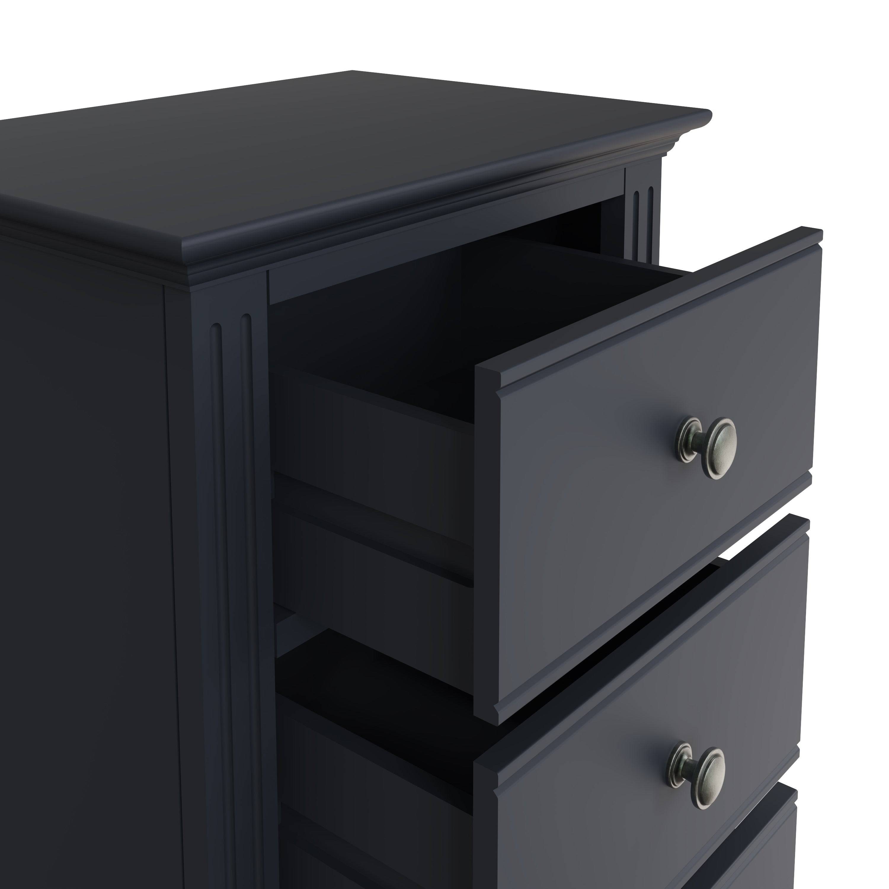 Starlight 5 Drawer Narrow Chest - Midnight Grey - BedHut