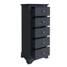 Starlight 5 Drawer Narrow Chest - Midnight Grey - BedHut