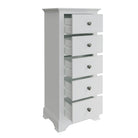 Starlight 5 Drawer Narrow Chest - White - BedHut