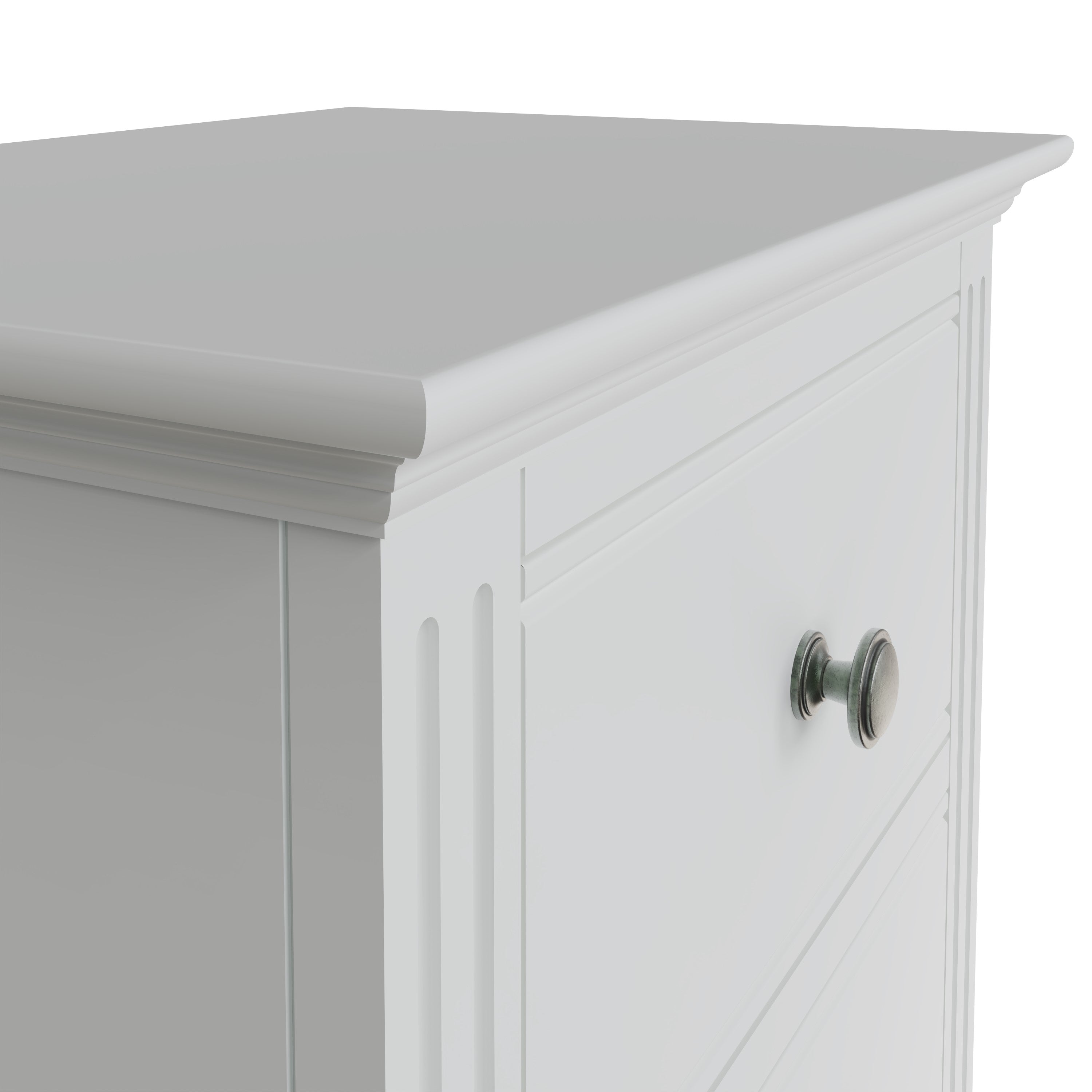 Starlight 5 Drawer Narrow Chest - White - BedHut