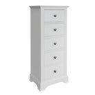 Starlight 5 Drawer Narrow Chest - White - BedHut