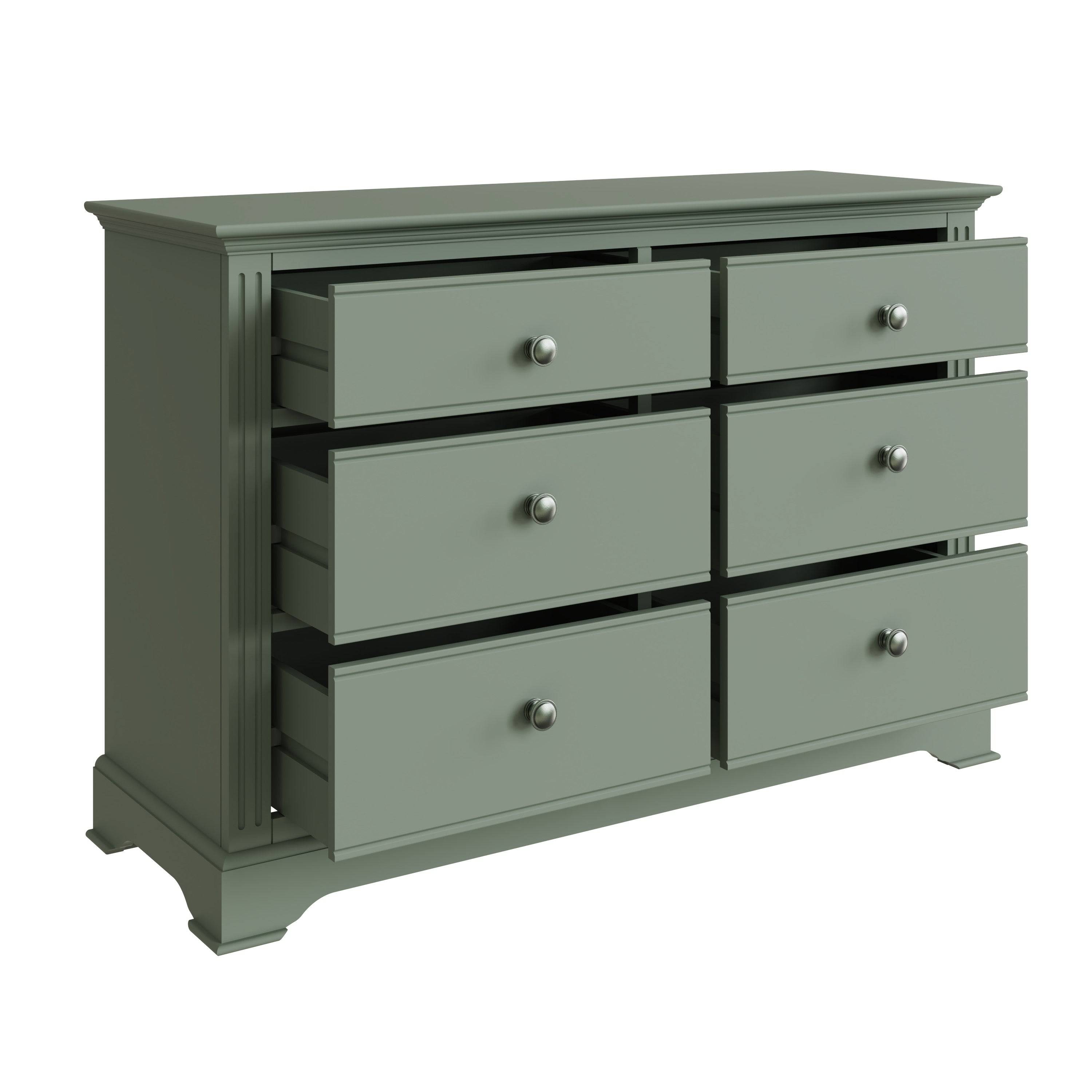Starlight 6 Drawer Chest - Cactus Green - BedHut