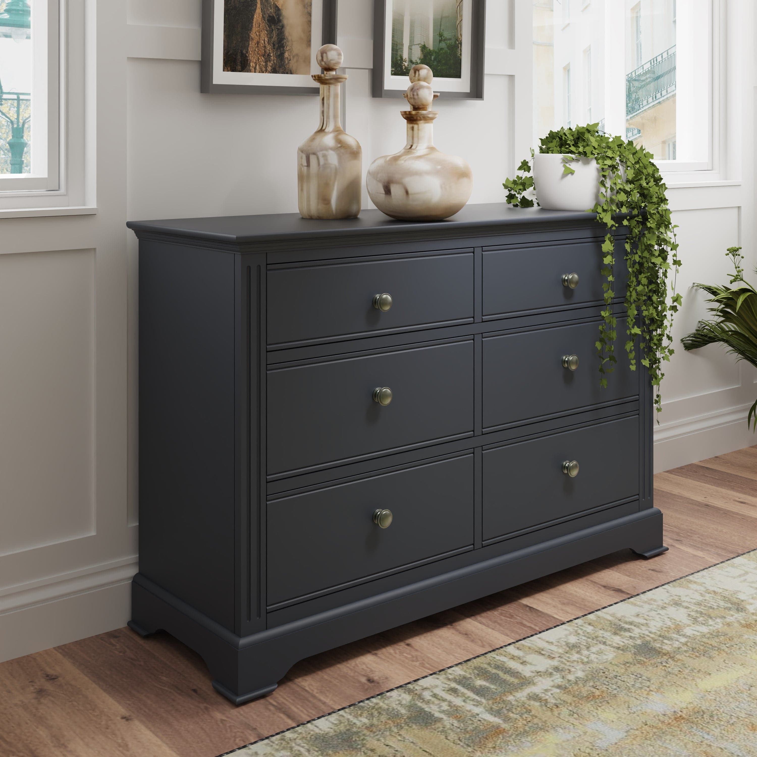 Starlight 6 Drawer Chest - Midnight Grey - BedHut