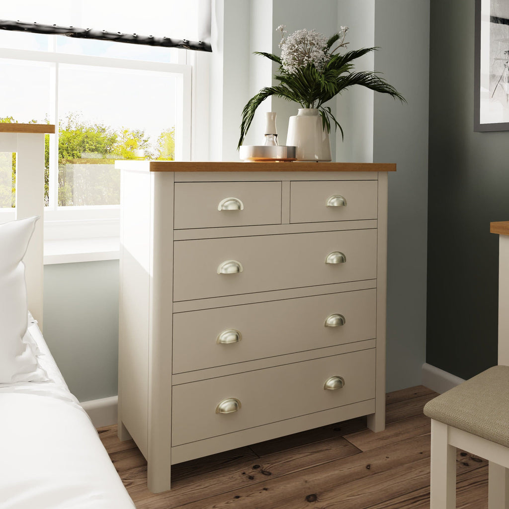 Stockholm 2 Over 3 Chest of Drawers - Dove Grey - BedHut