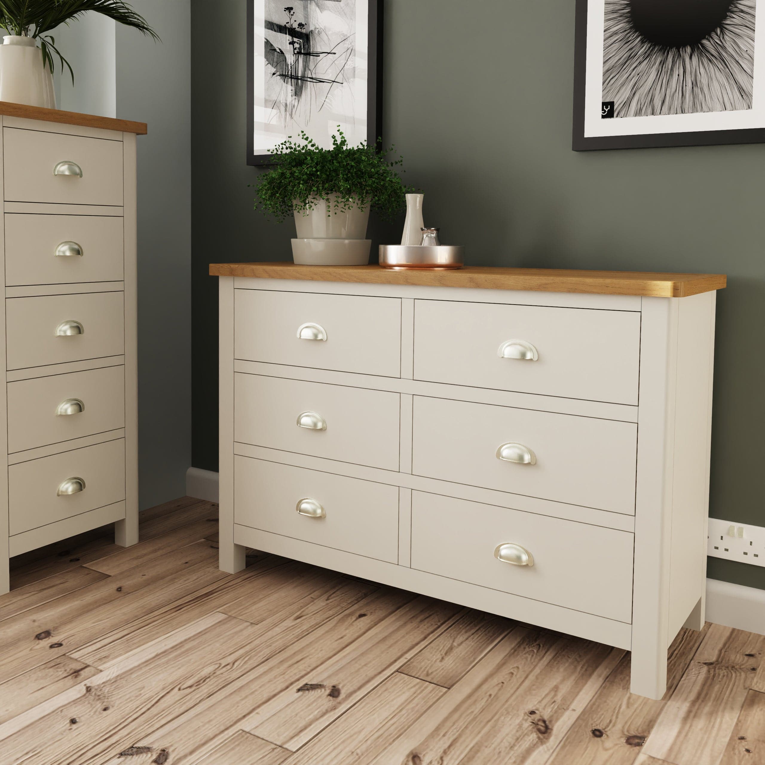 Stockholm 6 Drawer Chest - Dove Grey - BedHut