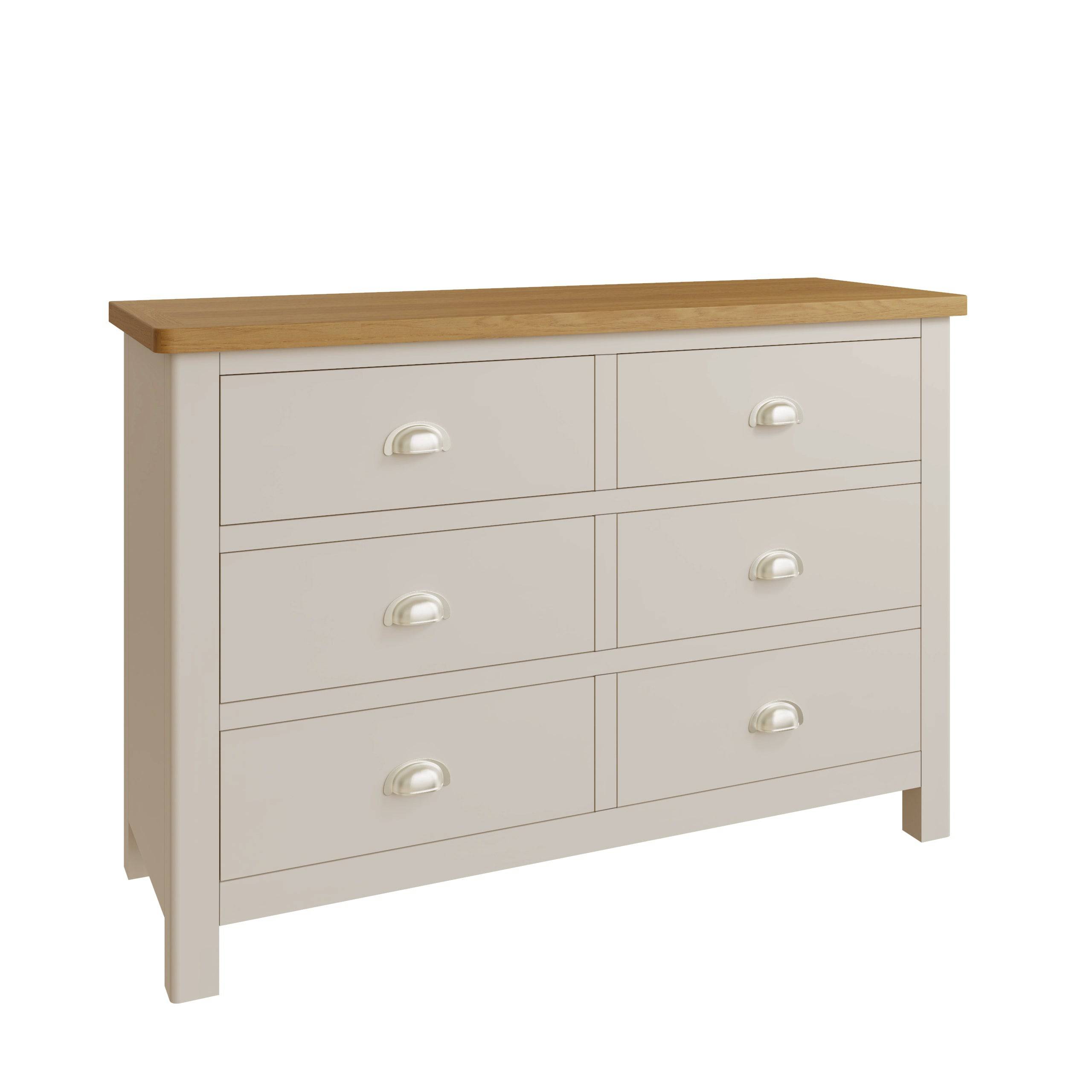 Stockholm 6 Drawer Chest - Dove Grey - BedHut