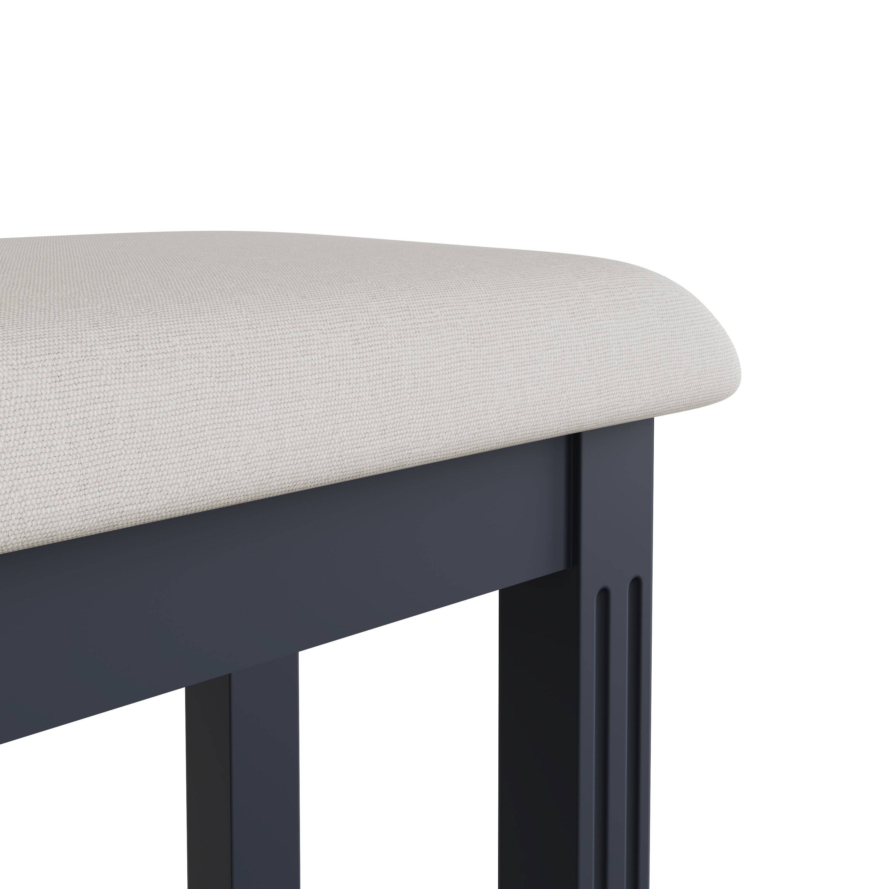 Starlight Dressing Stool - Midnight Grey - BedHut