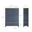 Atlantic 3 Door Wardrobe - Blue - BedHut
