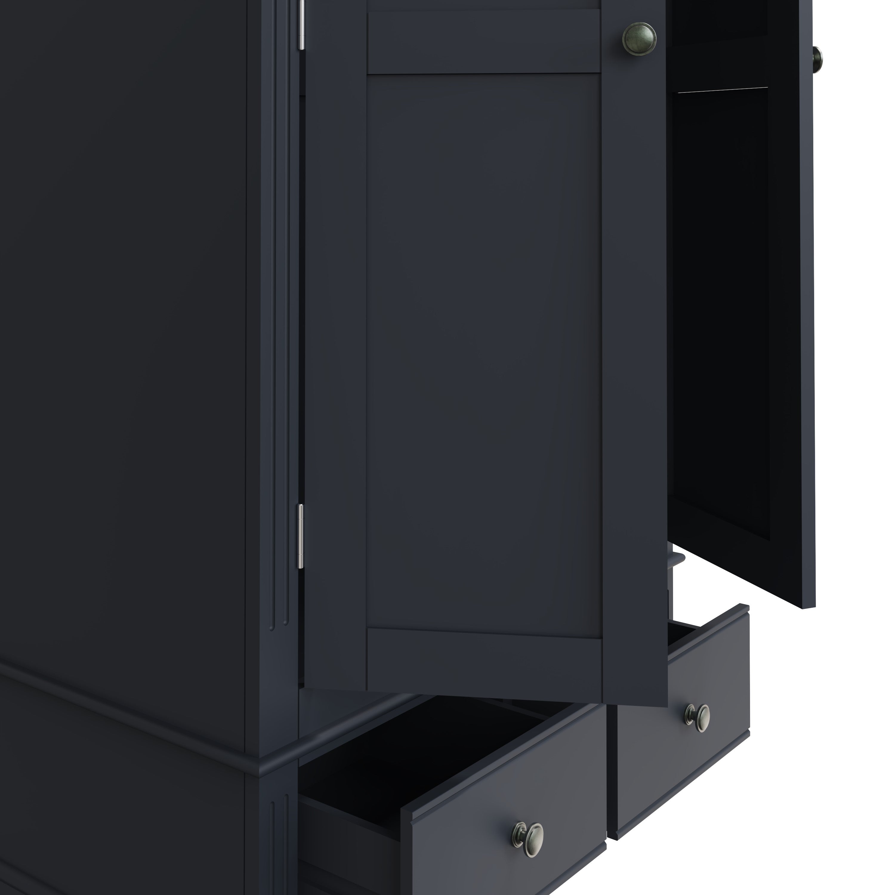 Starlight 2 Door Wardrobe - Midnight Grey - BedHut