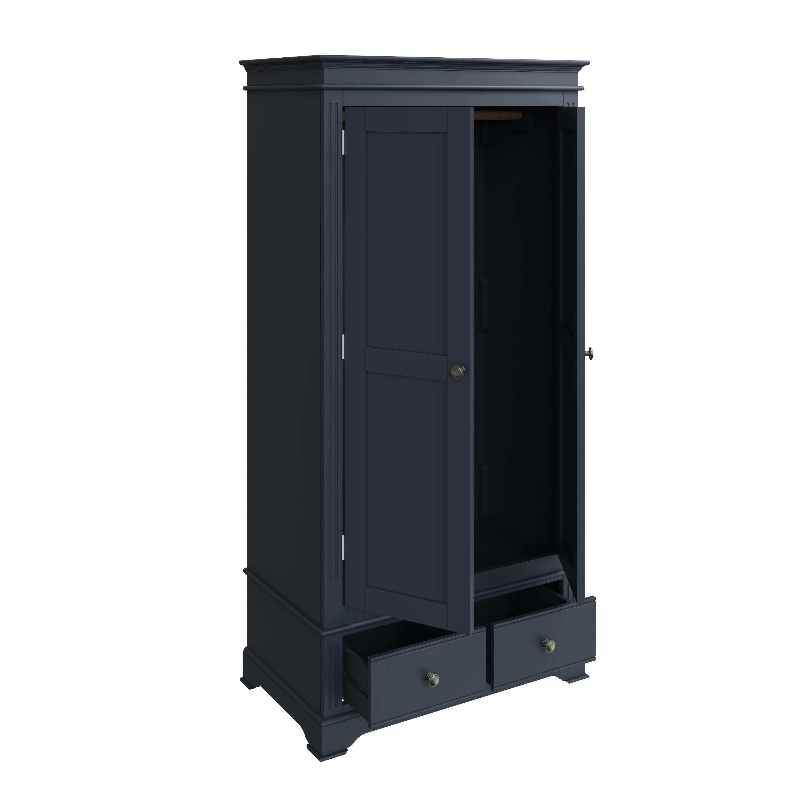 Starlight 2 Door Wardrobe - Midnight Grey - BedHut