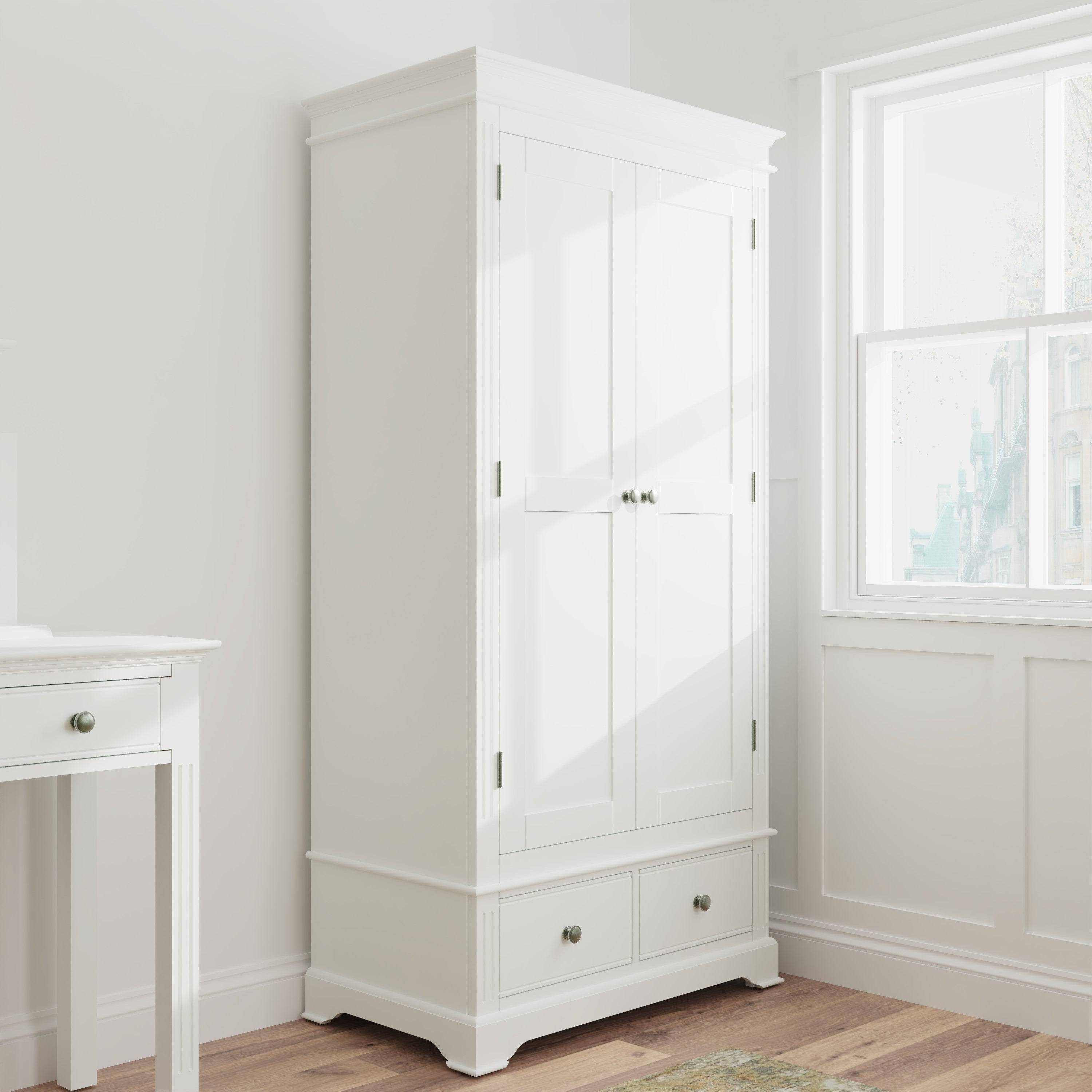 Starlight 2 Door Wardrobe - White - BedHut