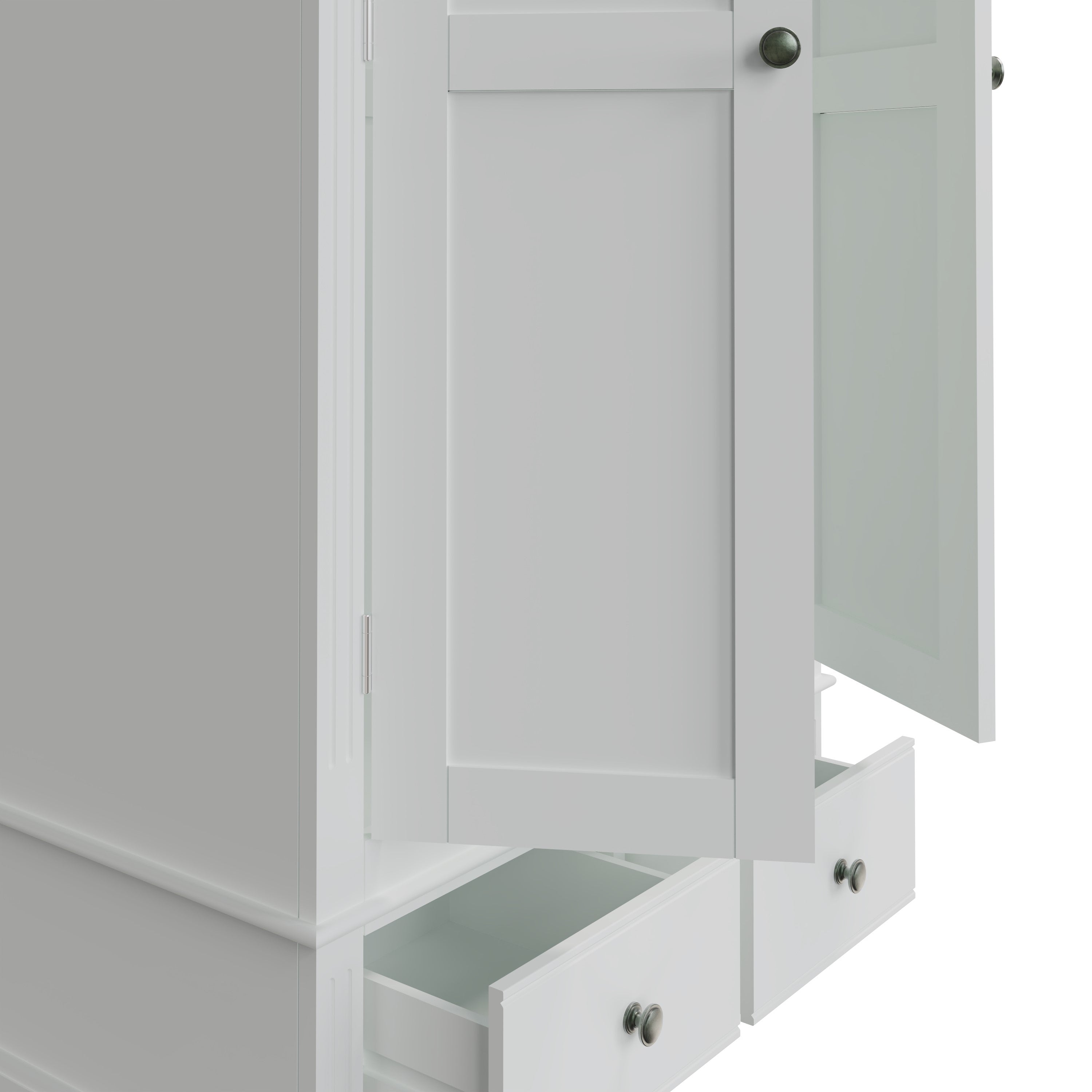 Starlight 2 Door Wardrobe - White - BedHut