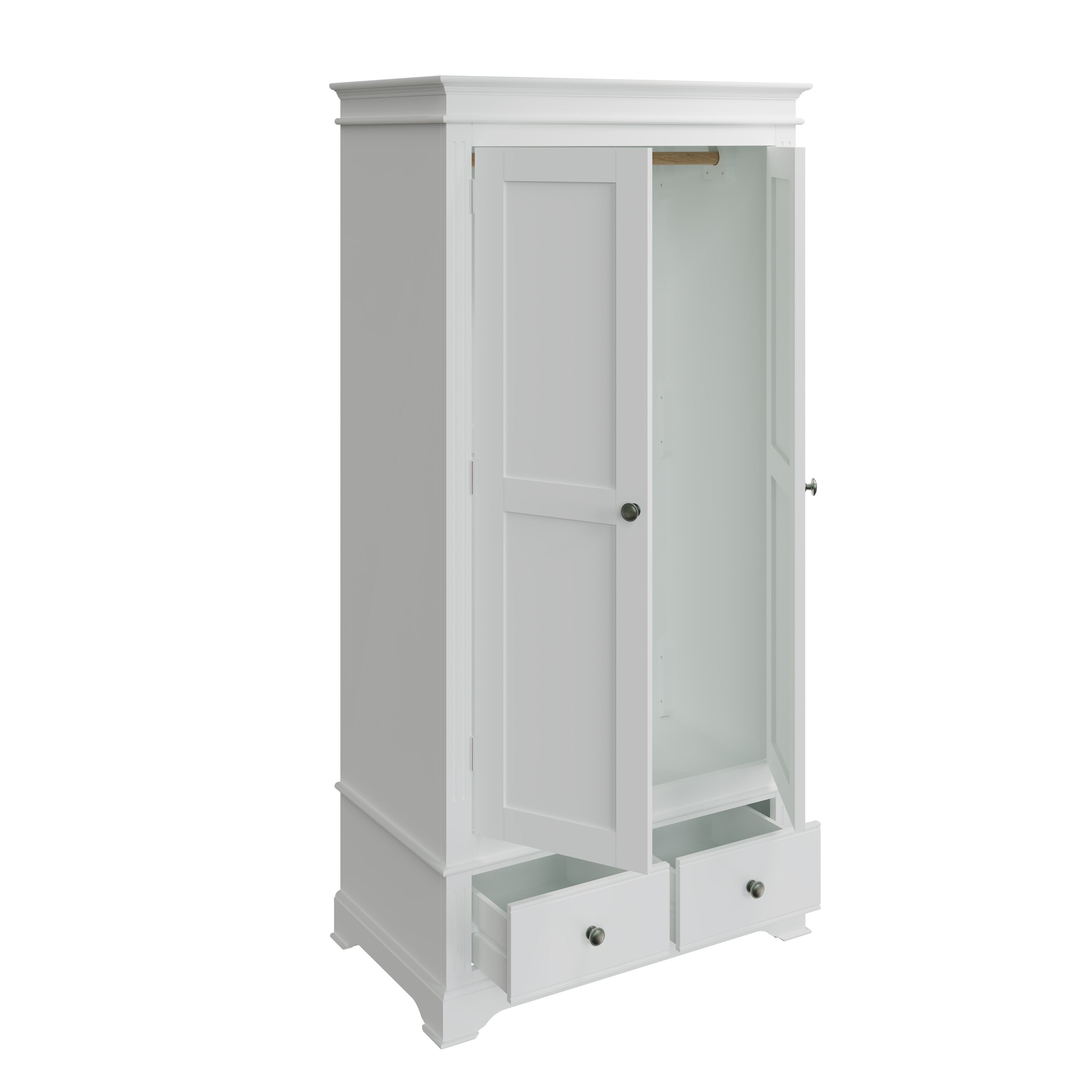 Starlight 2 Door Wardrobe - White - BedHut