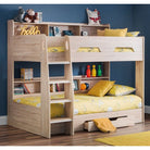 Orion Oak Wooden Storage Bunk Bed Frame 3ft Single - BedHut